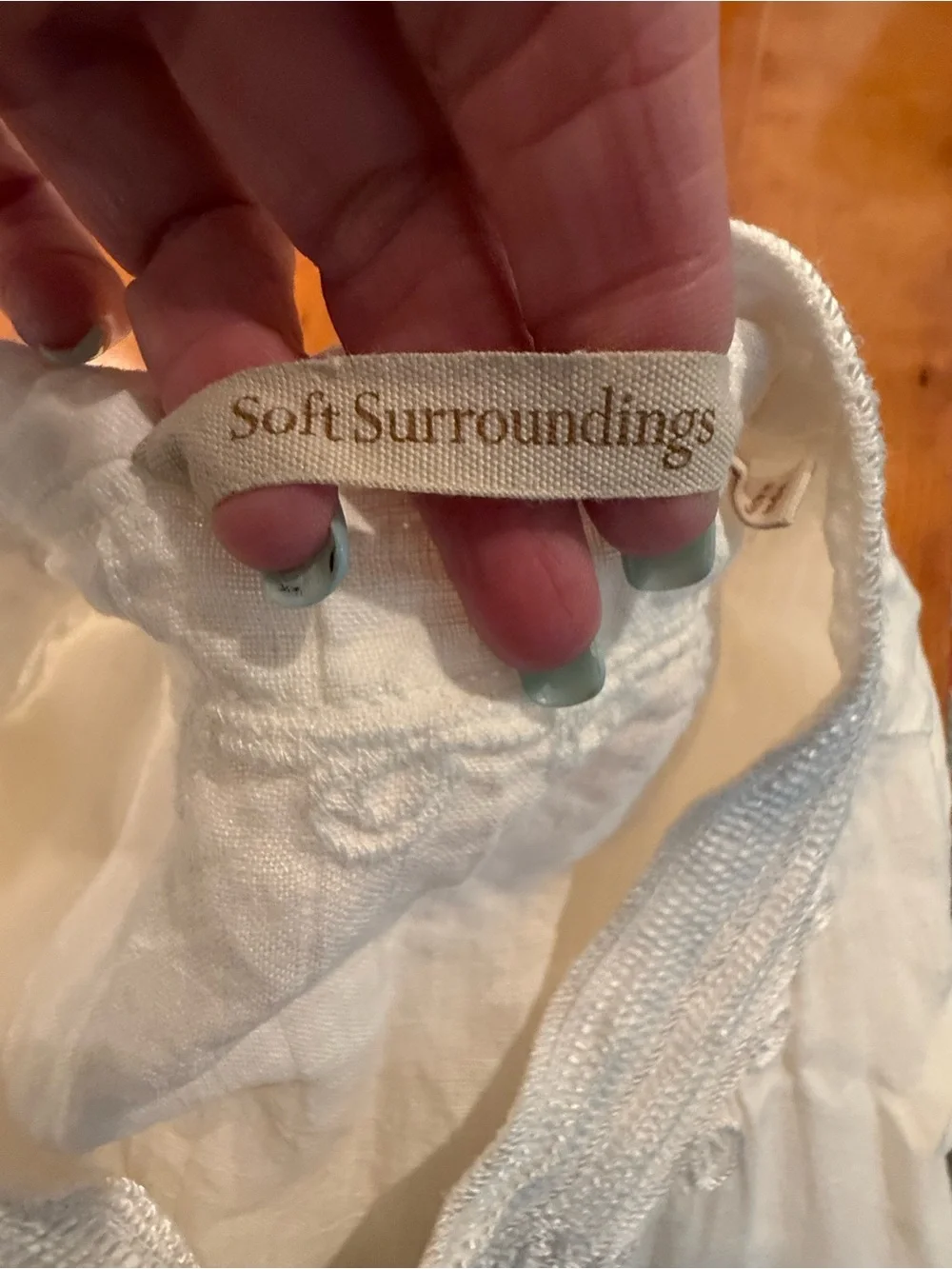 Soft Surroundings white 100% linen jacket 2x